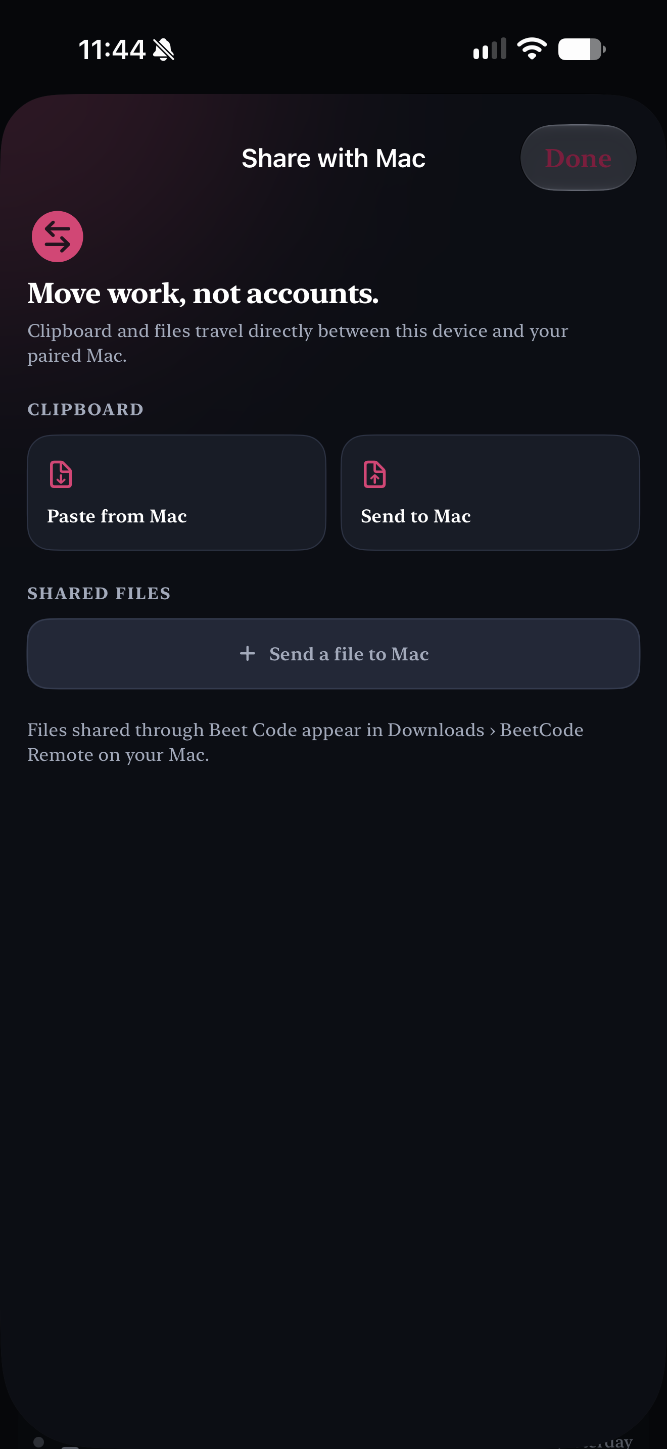 Vamp Assistant Remote share screen for moving clipboard and files to a Mac